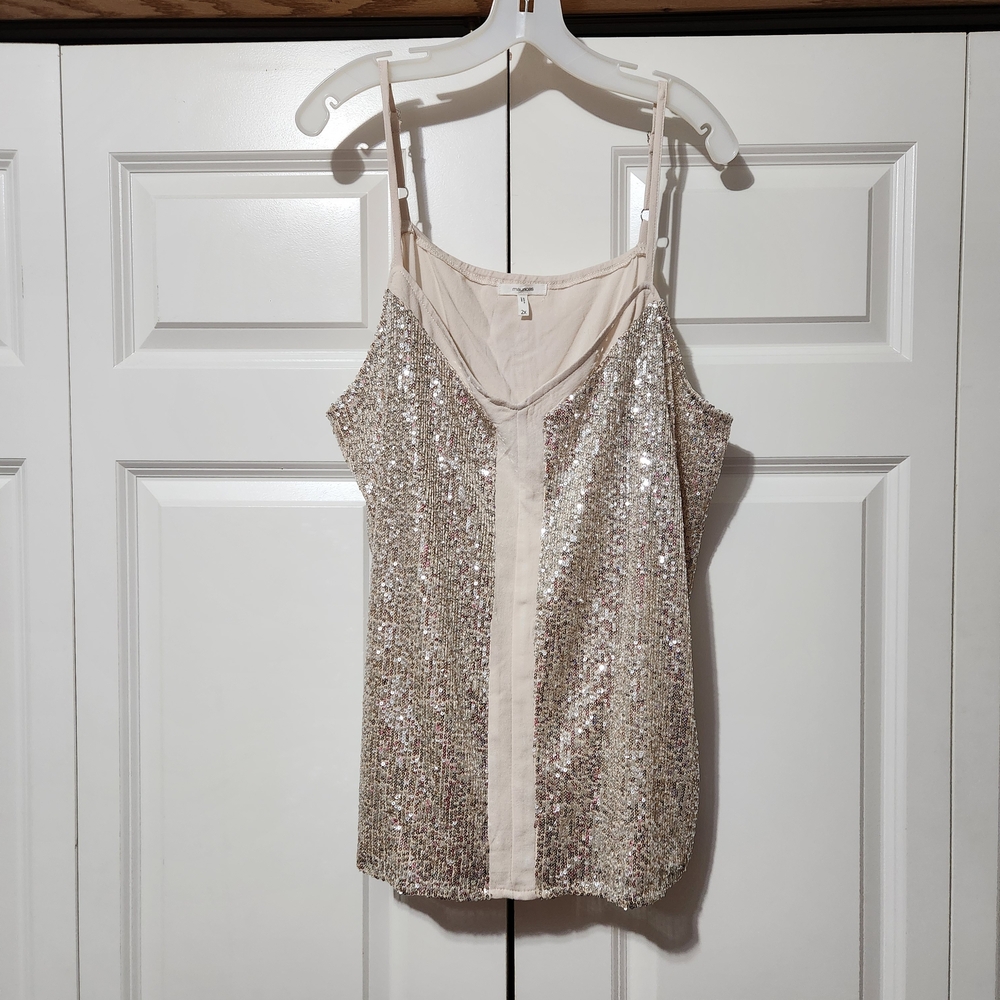 Maurices Sparkling Sequin Camisole in Beige